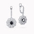 14K White Gold Flower shaped Earrings with 1.30Ct. Center