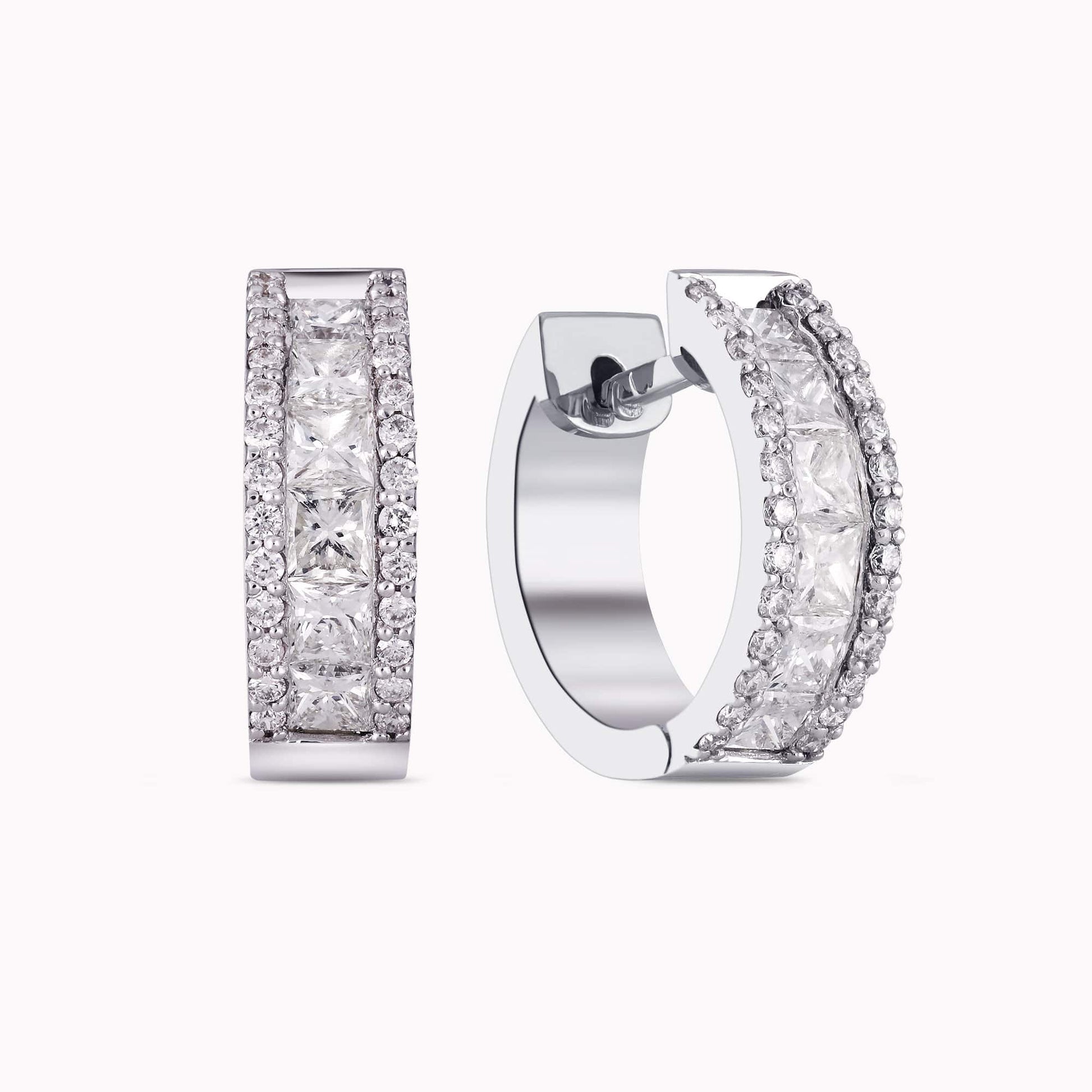 1.90Ct. Princess Cut Diamonds set with 0.32Ct. Diamonds