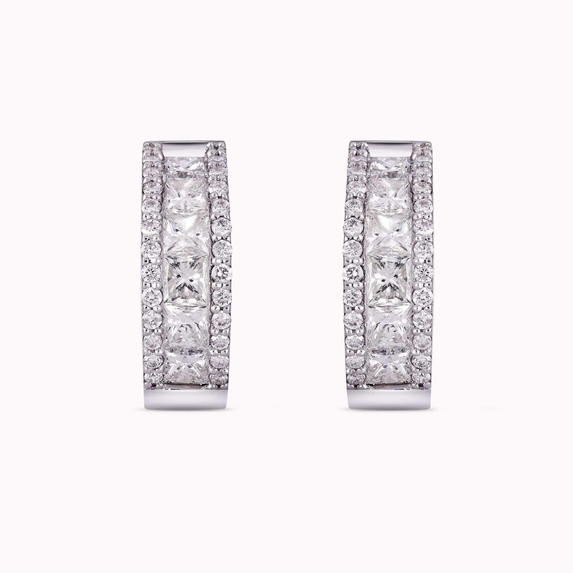 1.90Ct. Princess Cut Diamonds set with 0.32Ct. Diamonds