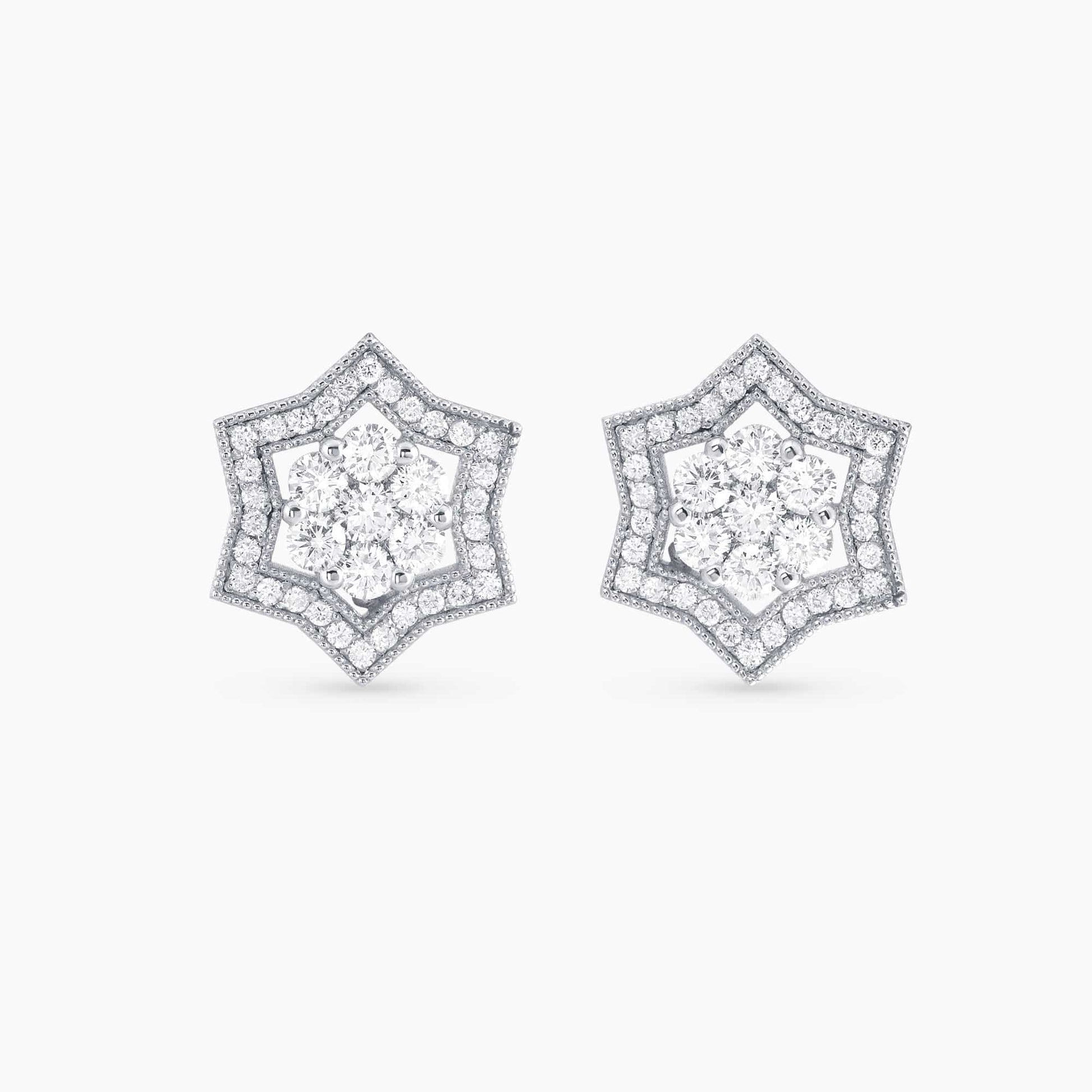 Diamond Star of David Earrings