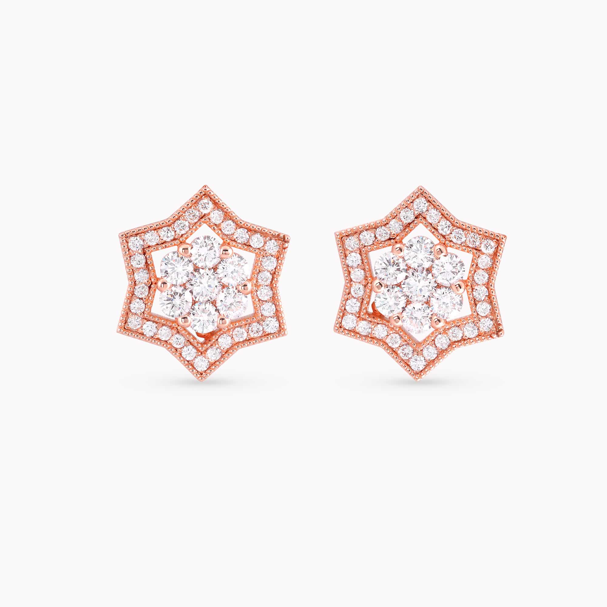 Diamond Star of David Earrings