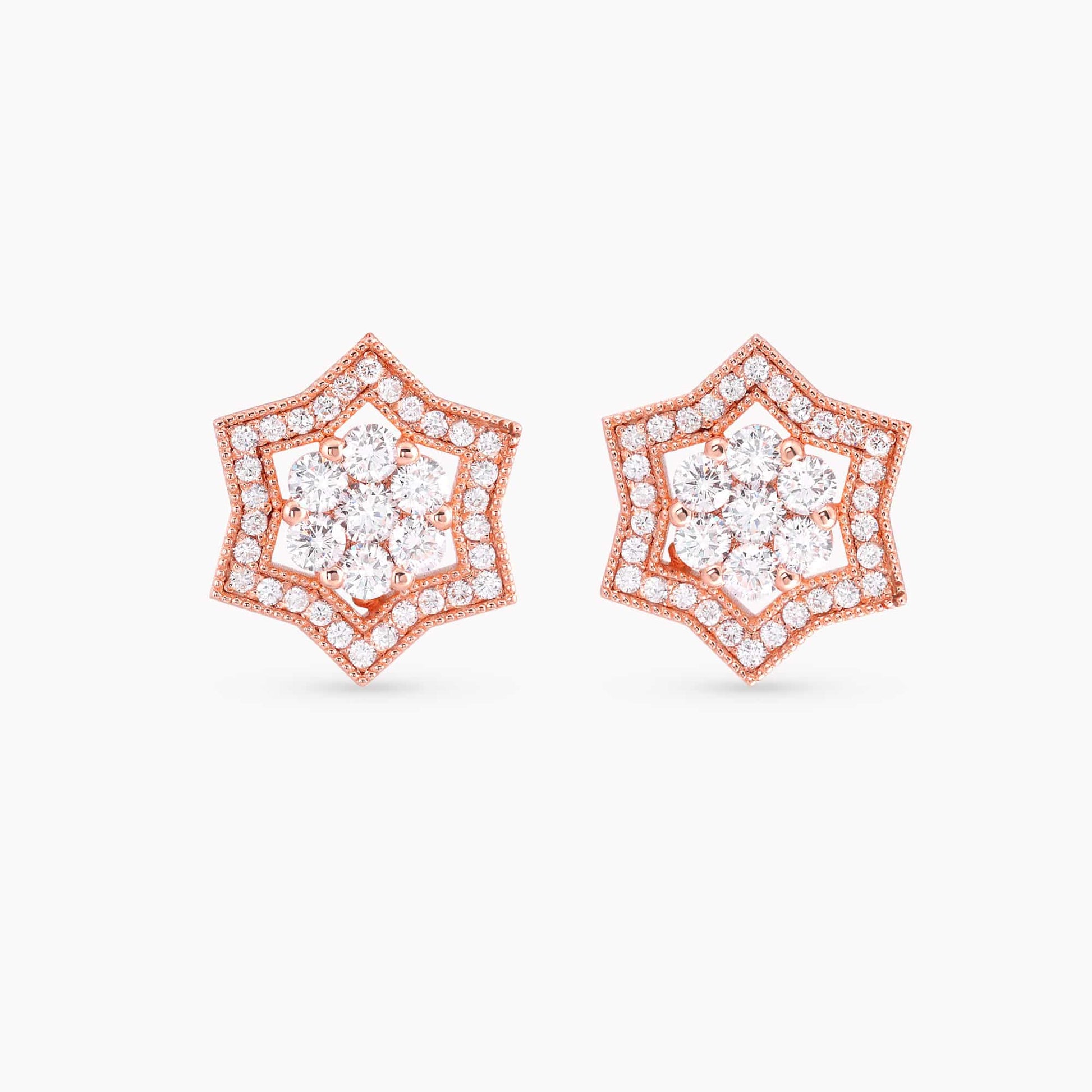 Diamond Star of David Earrings