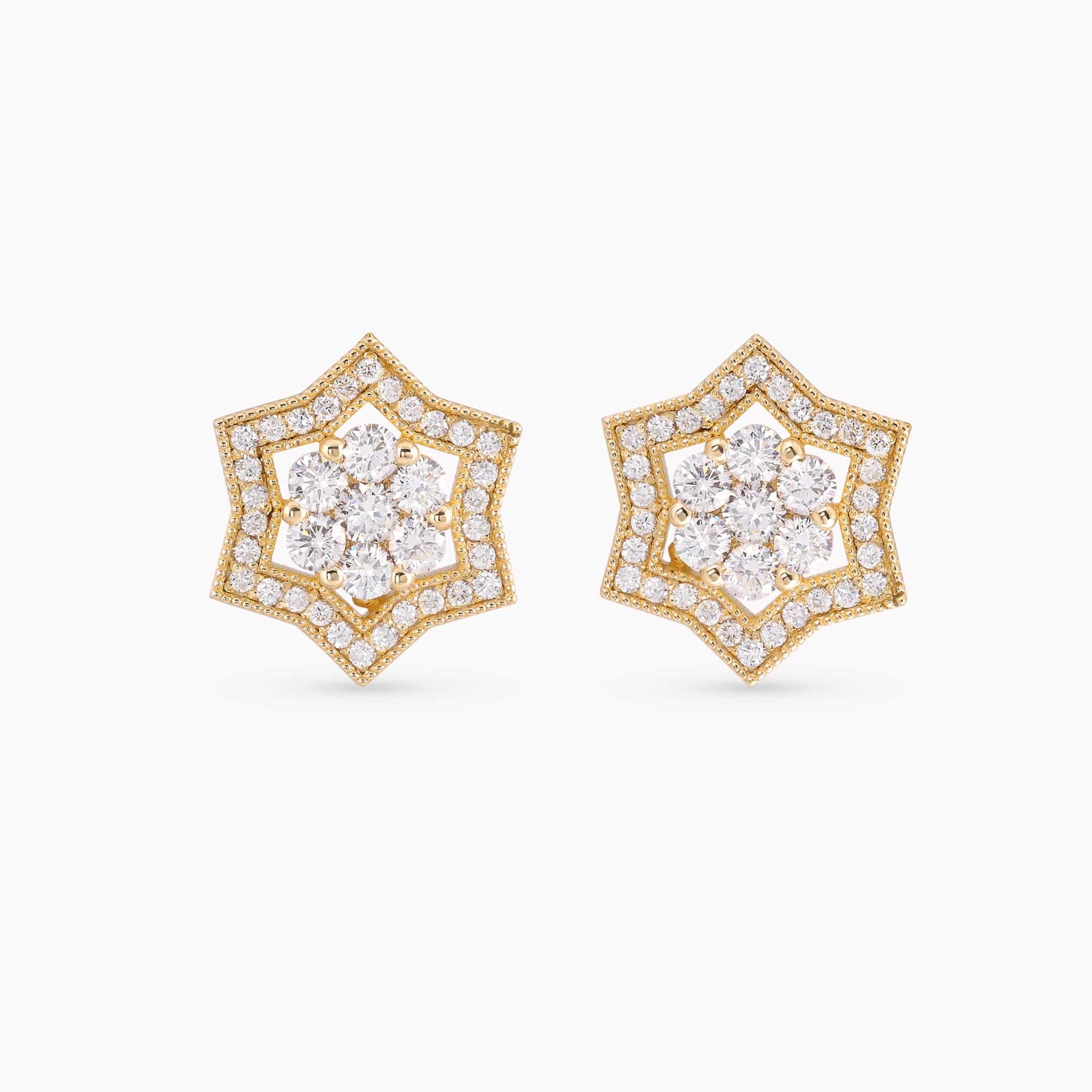 Diamond Star of David Earrings