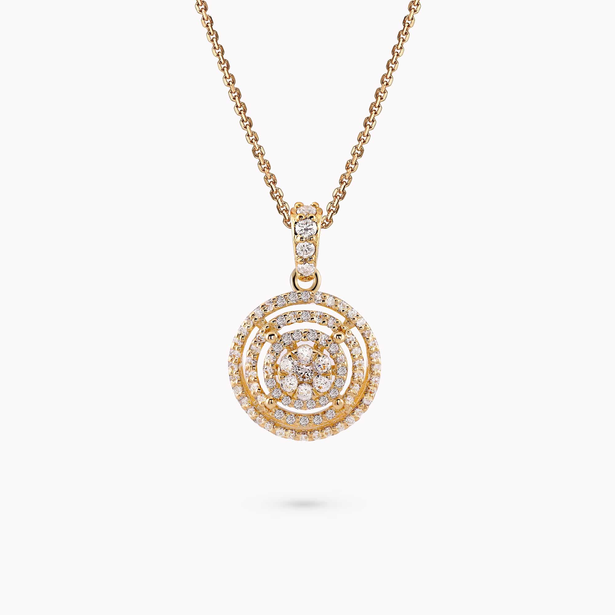 0.32Ct. Diamonds mounted in 14K Yellow Gold Pendant