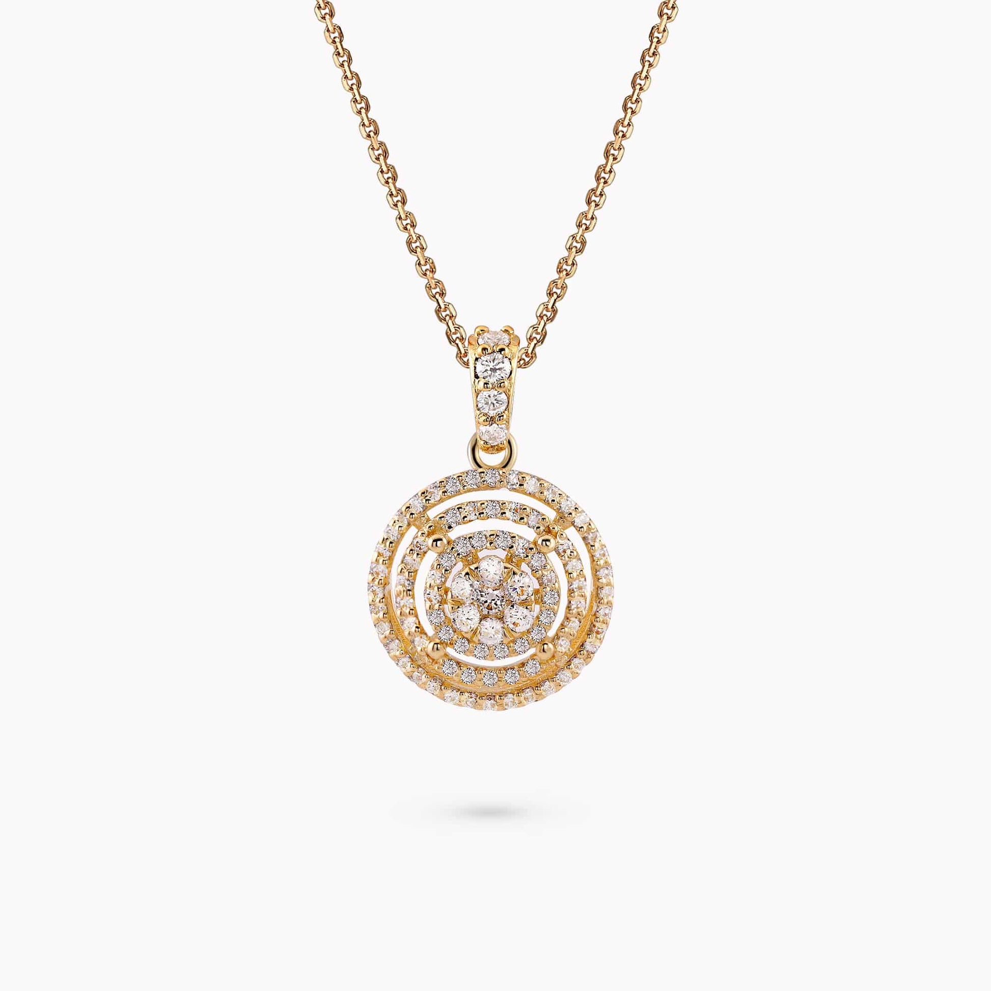 0.32Ct. Diamonds mounted in 14K Yellow Gold Pendant