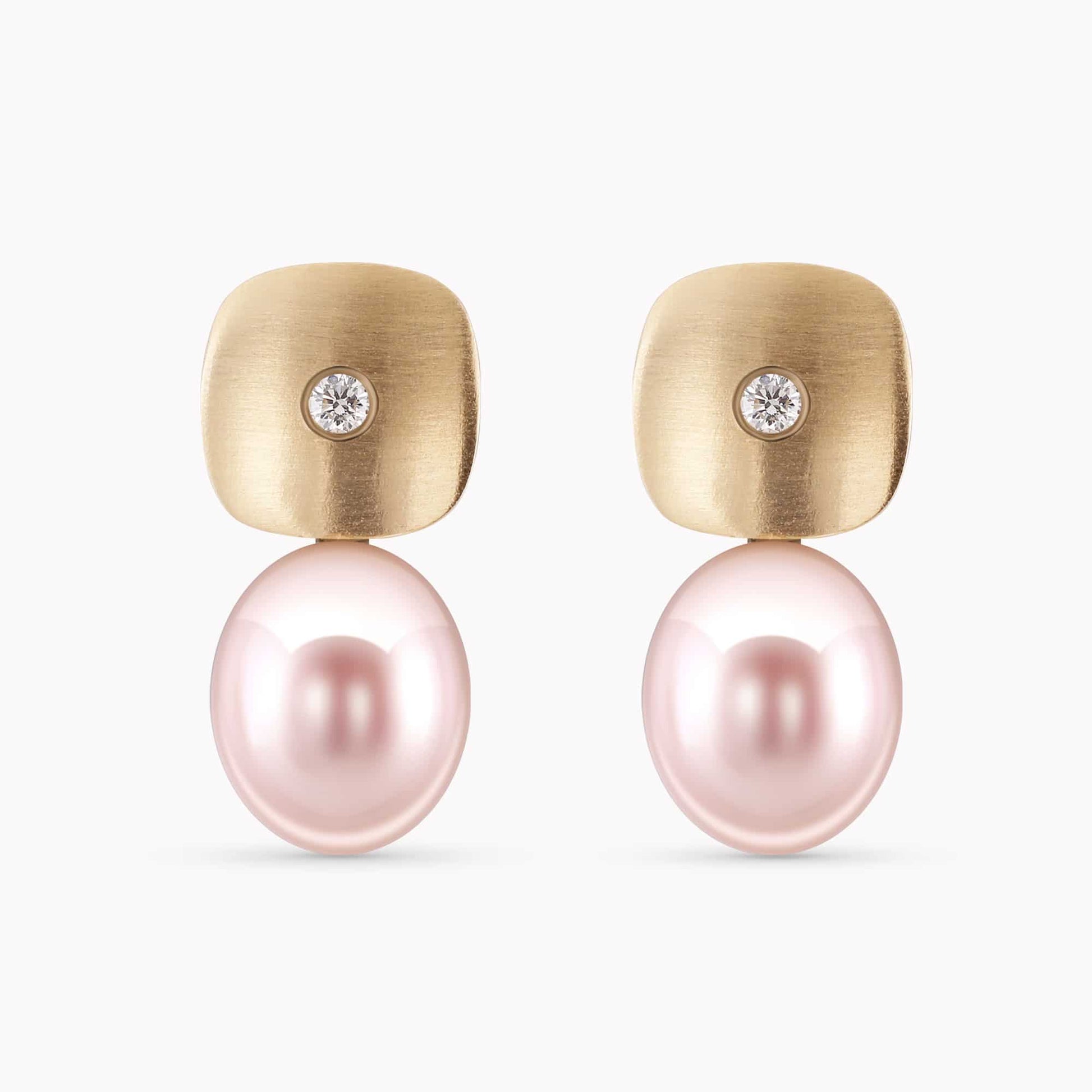 Diamond and Pearl Earrings