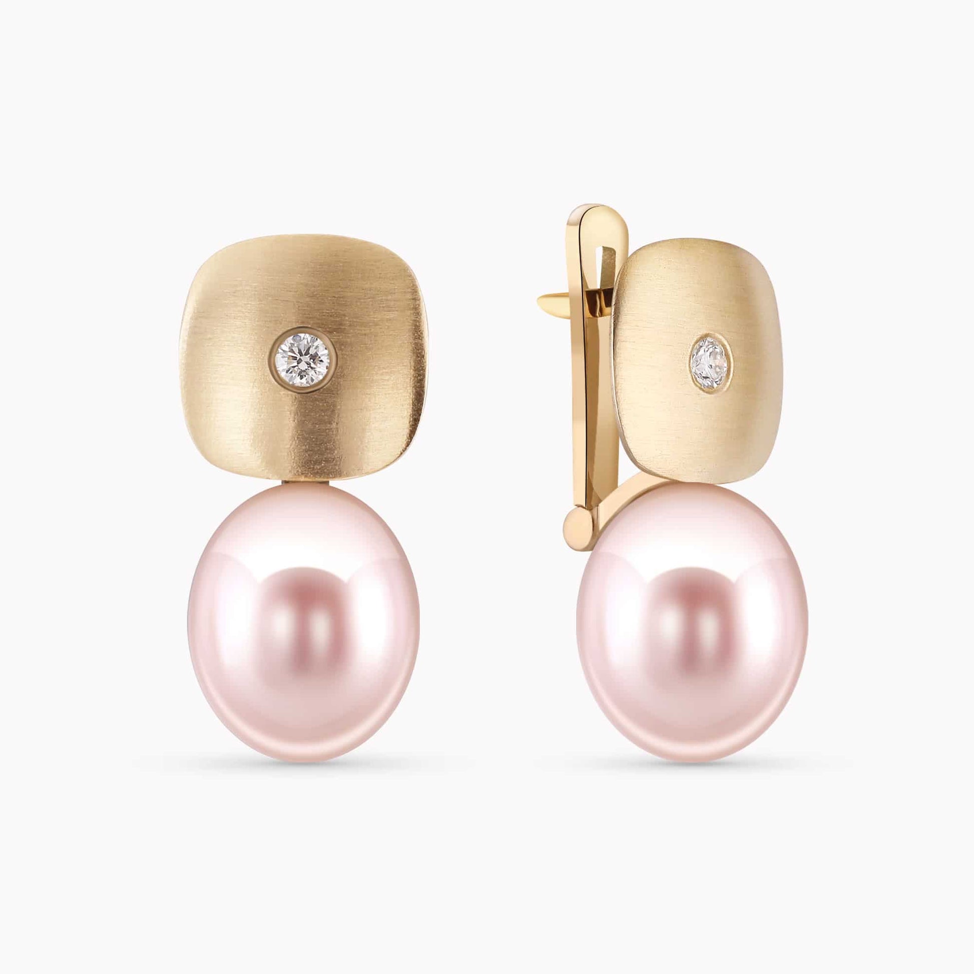 Diamond and Pearl Earrings