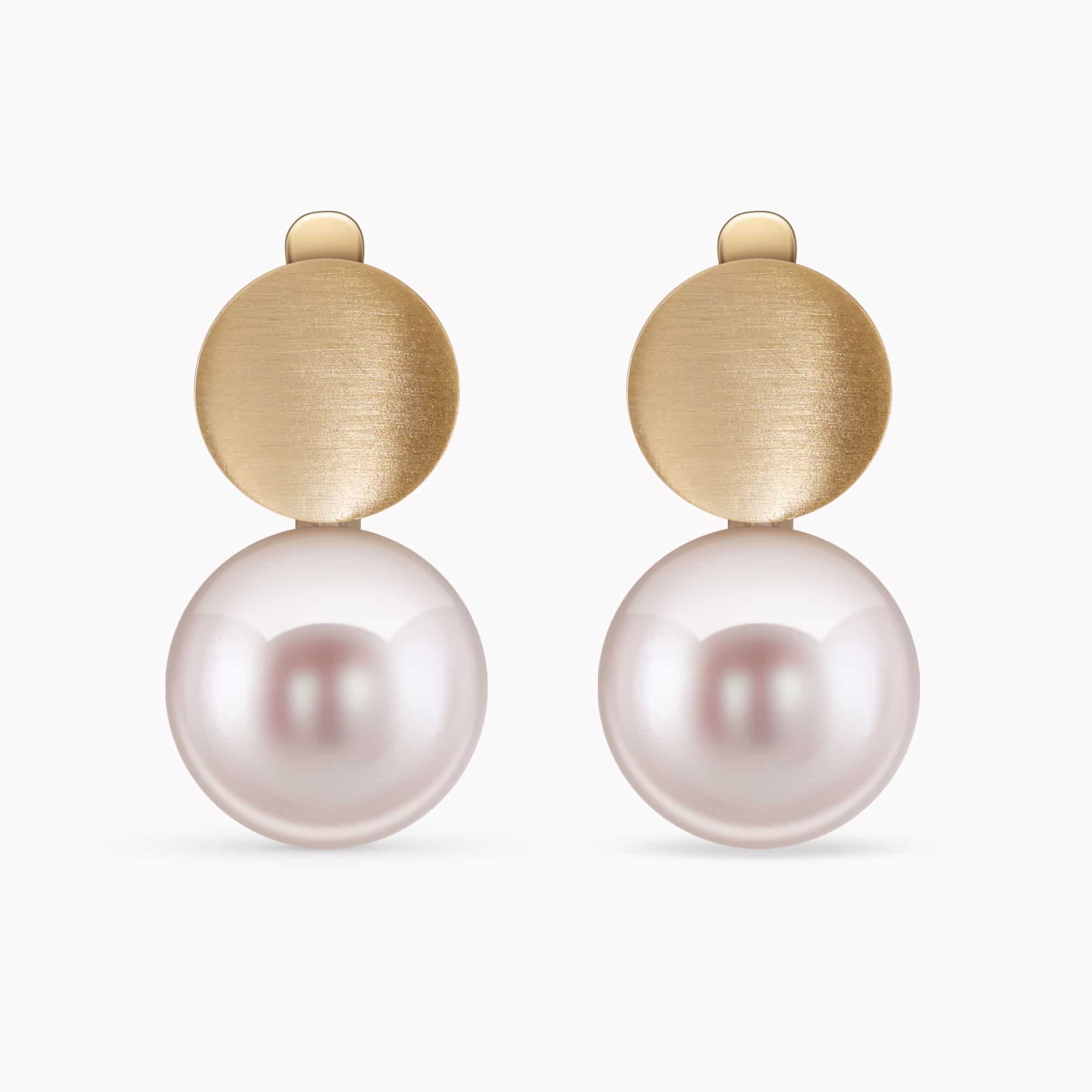 2 Gorgeous Pearls mounted in 14K Yellow Gold