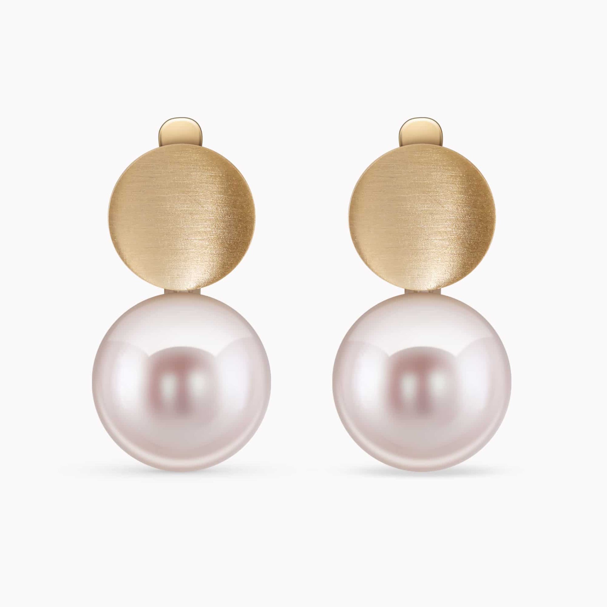 2 Gorgeous Pearls mounted in 14K Yellow Gold