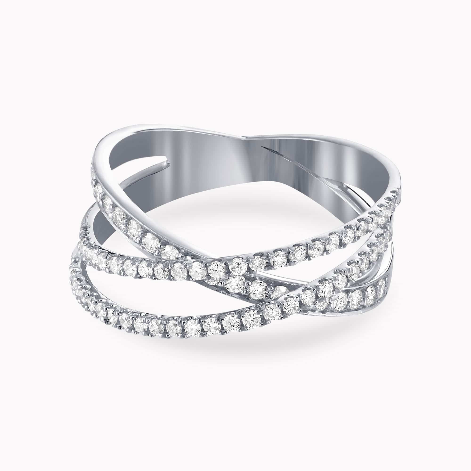0.60Ct. Diamonds mounted in a 14K White Gold Ring
