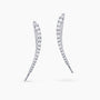 0.56Ct. Diamond Climber Earrings mounted in 14K White Gold