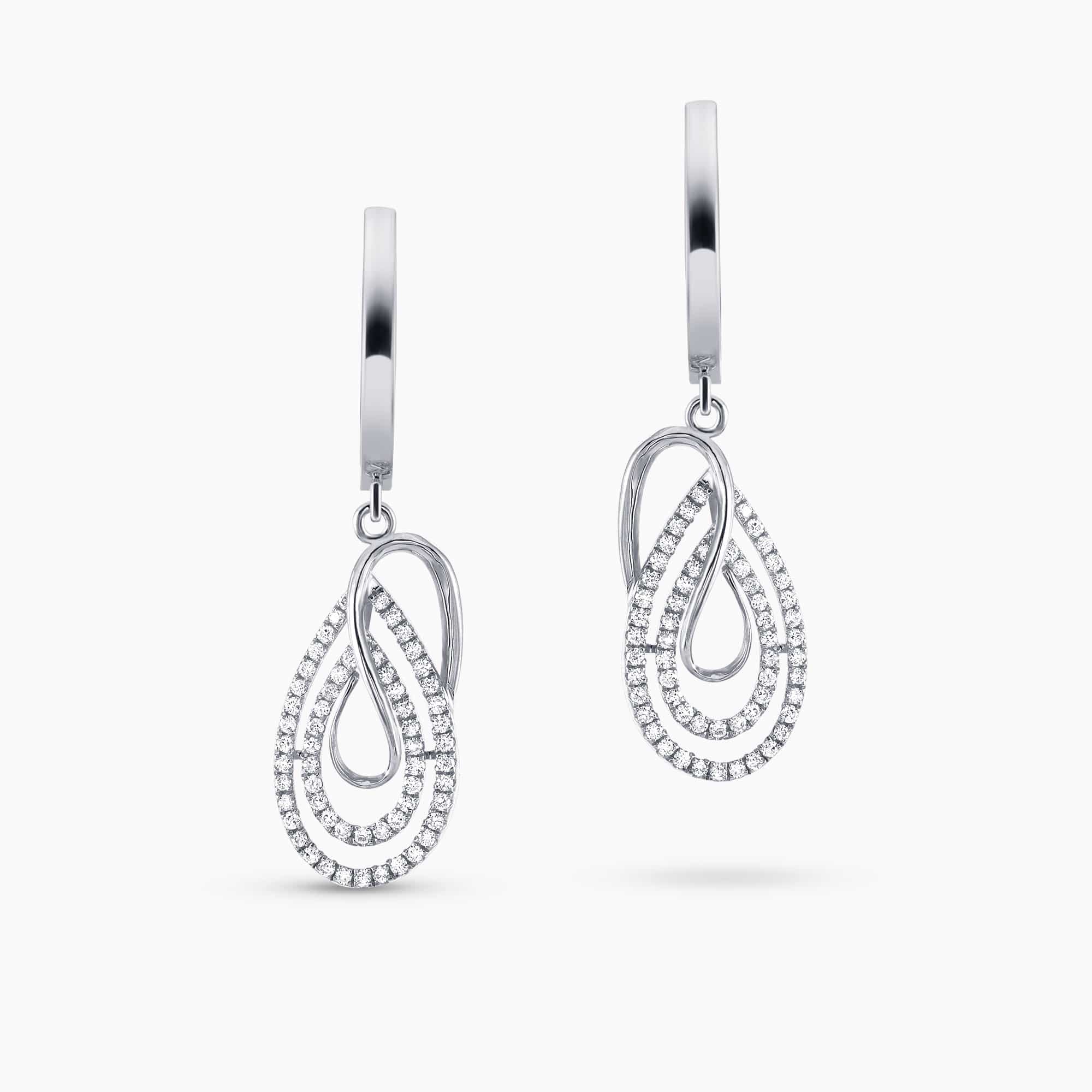 0.70Ct. Diamonds mounted in 14K White Gold Earrings
