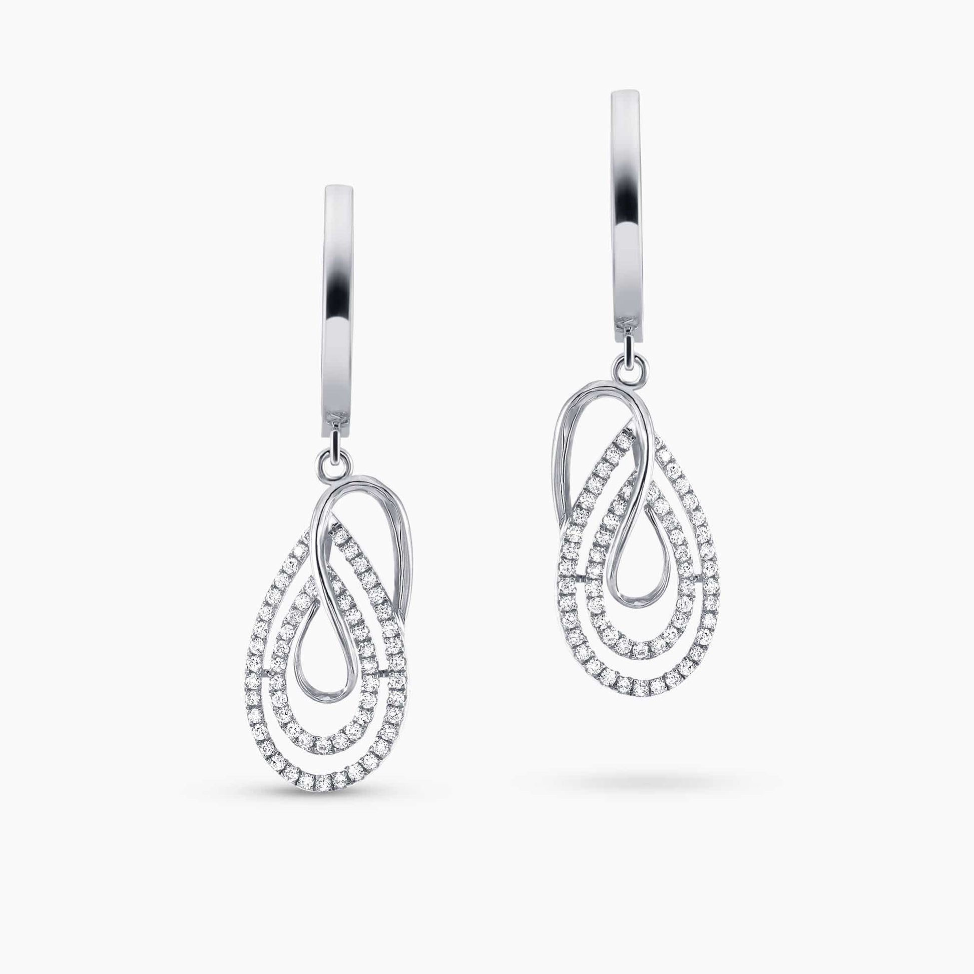 0.70Ct. Diamonds mounted in 14K White Gold Earrings