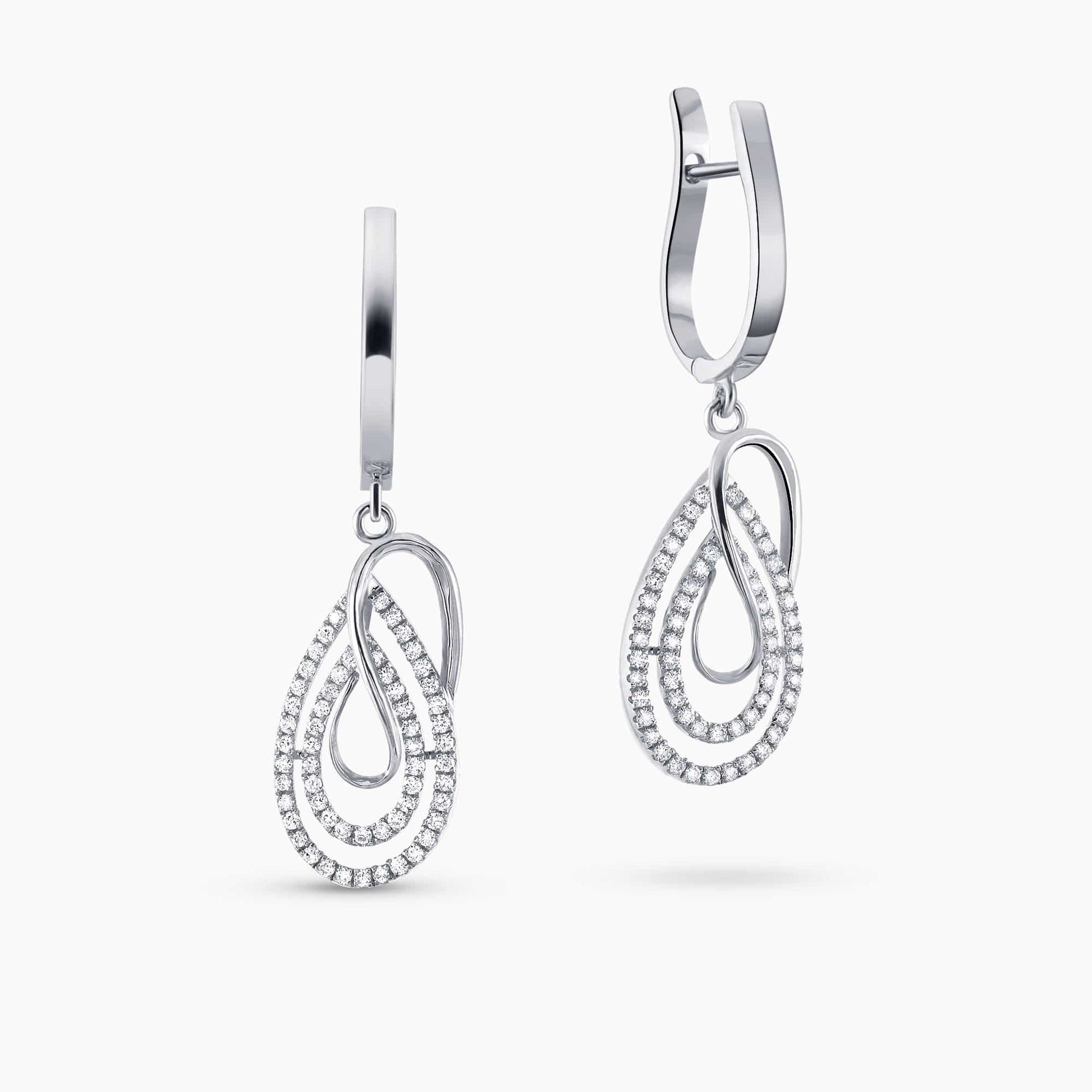 0.70Ct. Diamonds mounted in 14K White Gold Earrings