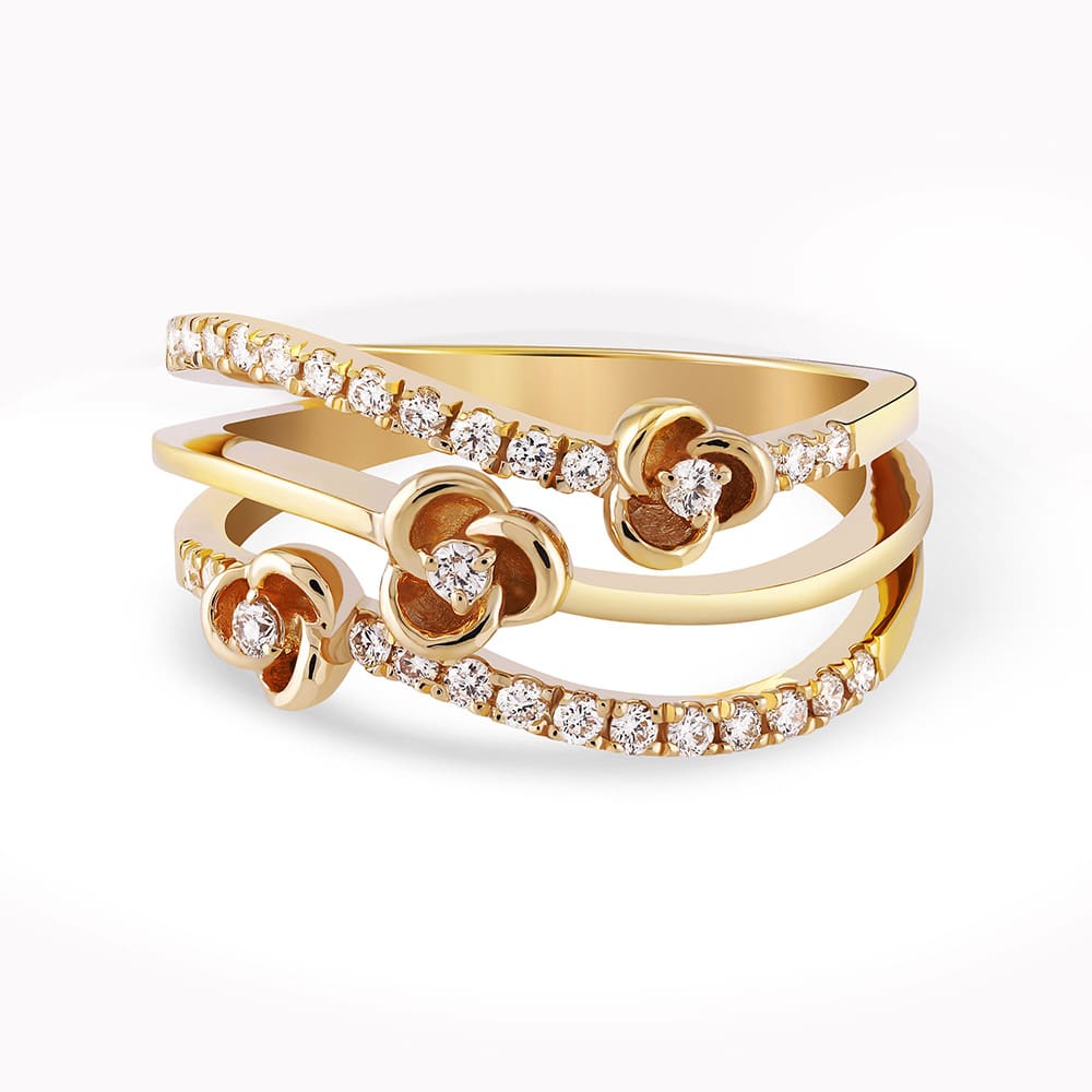 0.38Ct. Diamonds in a 14K Yellow Gold Ring