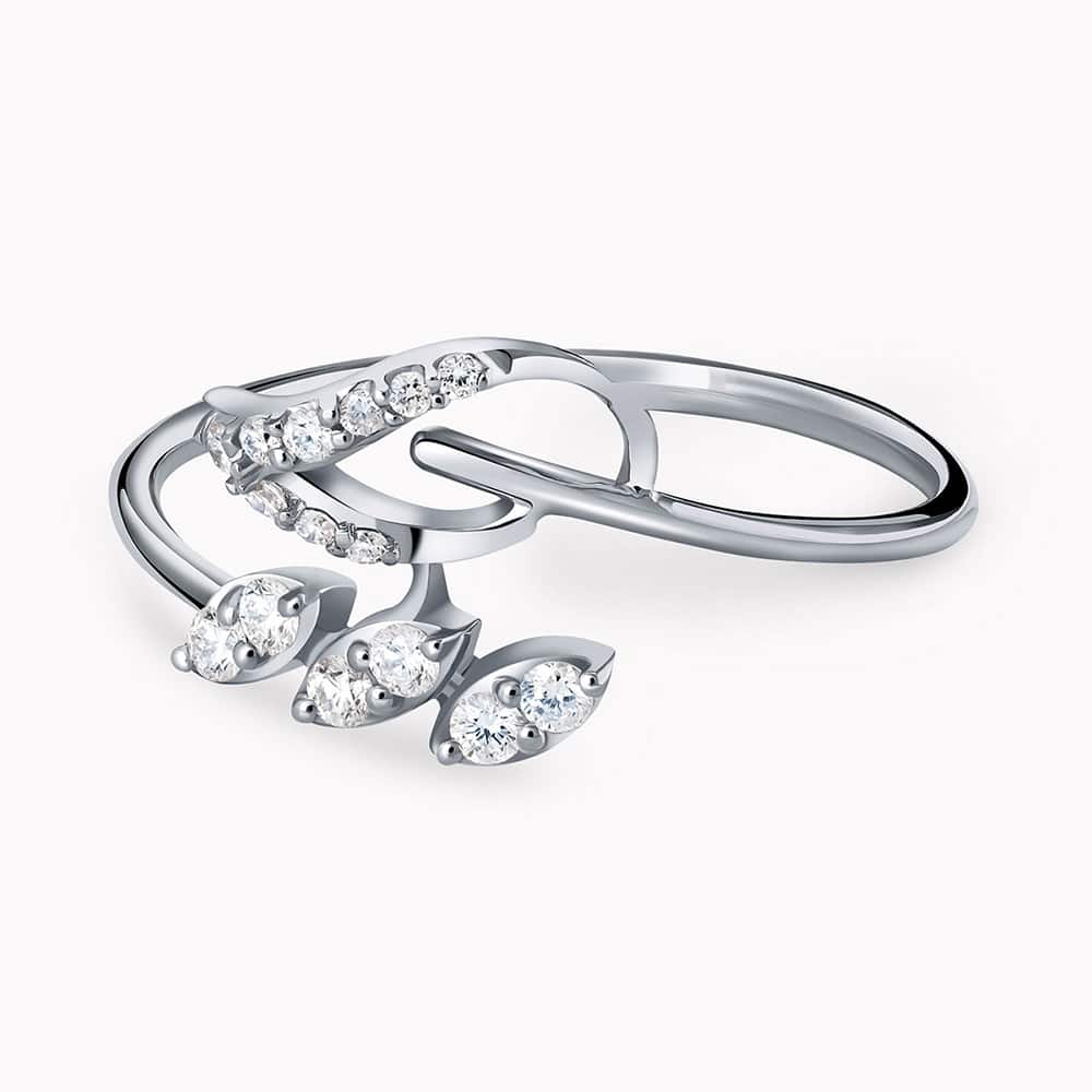 0.12Ct. Diamonds in a 14K White Gold Ring
