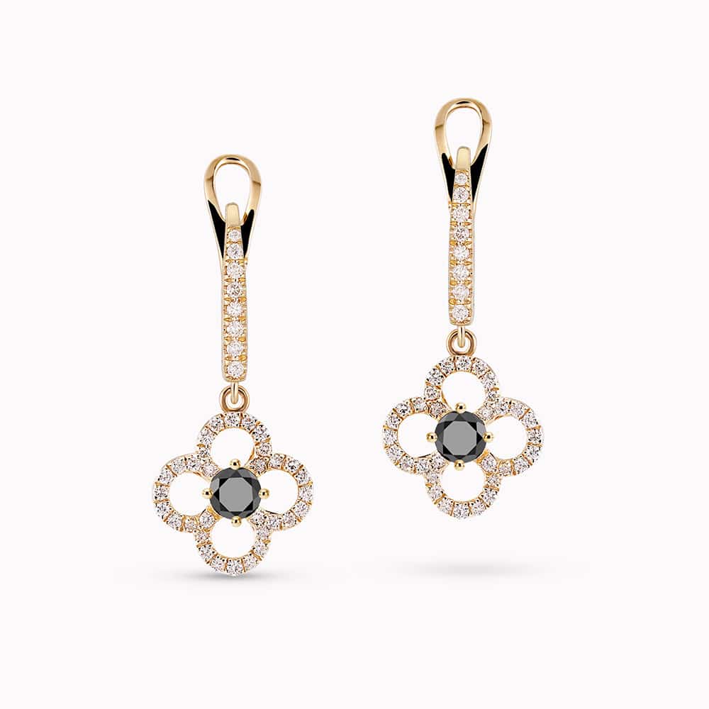 0.95Ct. Black center Diamonds and 0.56Ct. Diamond set in a