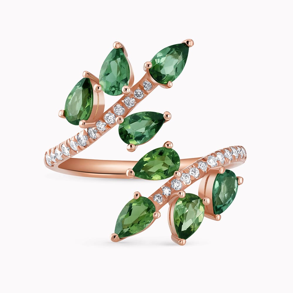1.40Ct Tourmaline gemstones with 0.21Ct. Diamond setting in