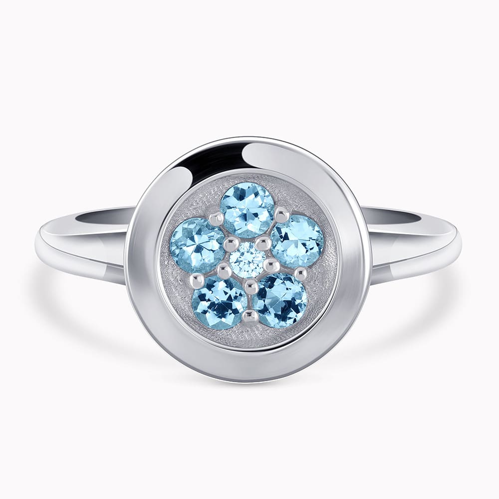 0.30Ct. Aquamarine Gem Stones with 0.02Ct Diamonds set in a