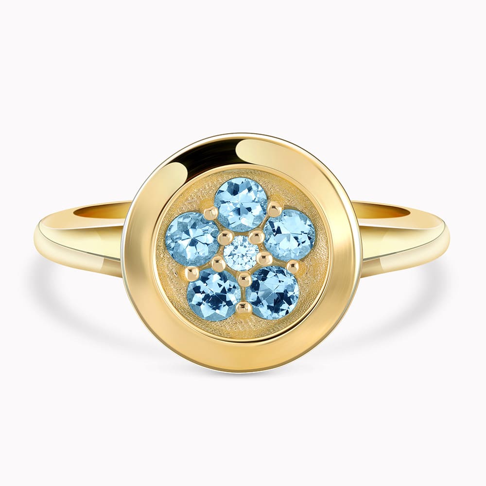 0.30Ct. Aquamarine Gem Stones with 0.02Ct Diamonds set in a