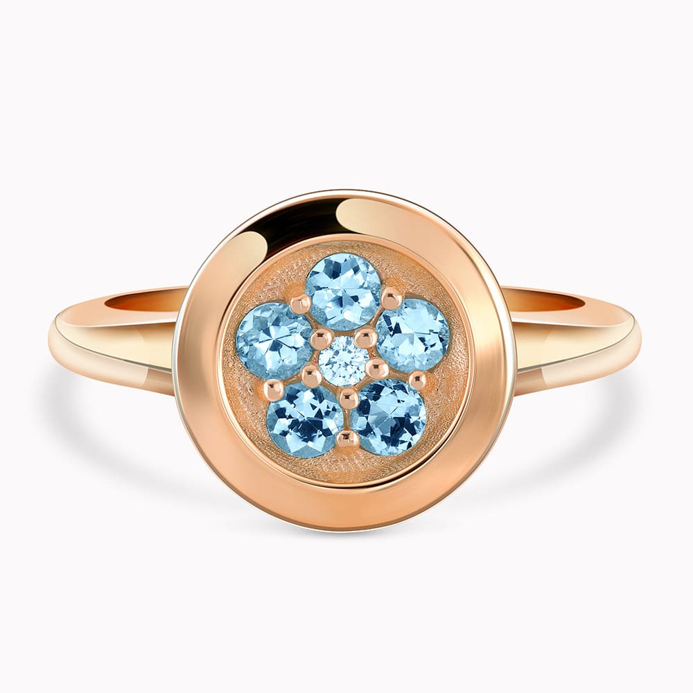 0.30Ct. Aquamarine Gem Stones with 0.02Ct Diamonds set in a