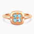 0.24Ct. Aquamarine Gem Stones set in a 14K Rose Gold Ring