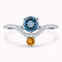 0.80Ct. Blue Topaz and 0.20Ct. Citrine set with 0.14Ct
