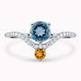 0.80Ct. Blue Topaz and 0.20Ct. Citrine set with 0.14Ct