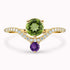 0.80Ct. Peridot and 0.20Ct. Amethyst set with 0.14Ct