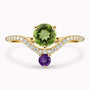 0.80Ct. Peridot and 0.20Ct. Amethyst set with 0.14Ct