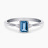 0.50Ct. Blue Topaz Gem Stone with 0.06Ct Diamond set in a