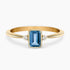 0.50Ct. Blue Topaz Gem Stone with 0.06Ct Diamond set in a