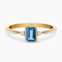 0.50Ct. Blue Topaz Gem Stone with 0.06Ct Diamond set in a