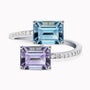 14K White Gold Bypass Ring with 1.40Ct Blue Topaz and