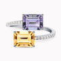14K White Gold Bypass Ring with 1.40Ct Citrine and 1.40Ct
