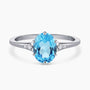 1.00Ct. Blue Topaz Gem Stone with 0.05Ct Diamond set in a