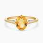 1.00Ct. Citrine Gem Stone with 0.05Ct Diamond set in a 14K