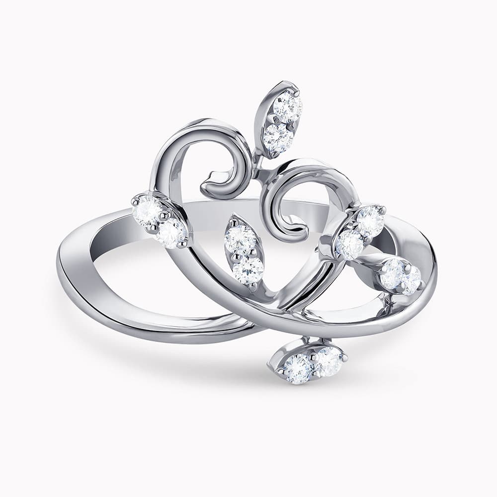 0.25Ct. Diamonds setting in a 14K White Gold Ring