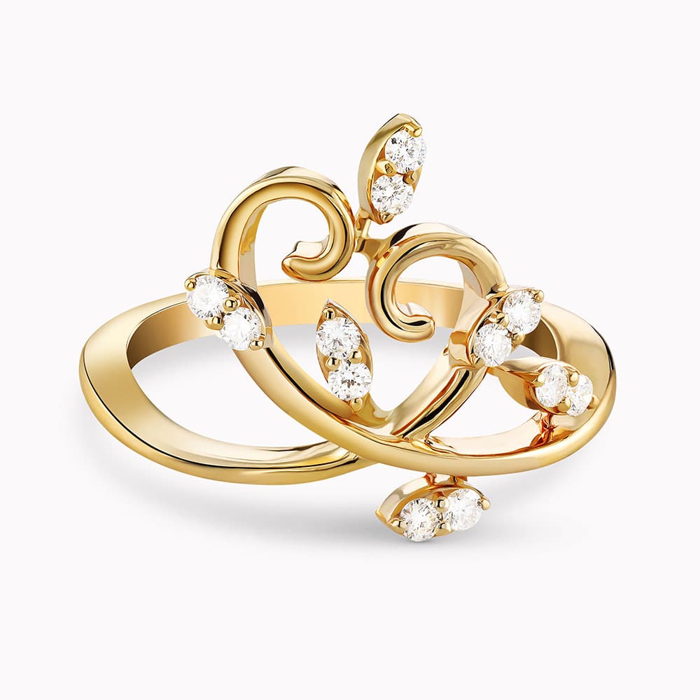 0.25Ct. Diamonds setting in a 14K Yellow Gold Ring