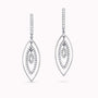 1.13Ct. Diamonds mounted in 14K White Gold Earrings