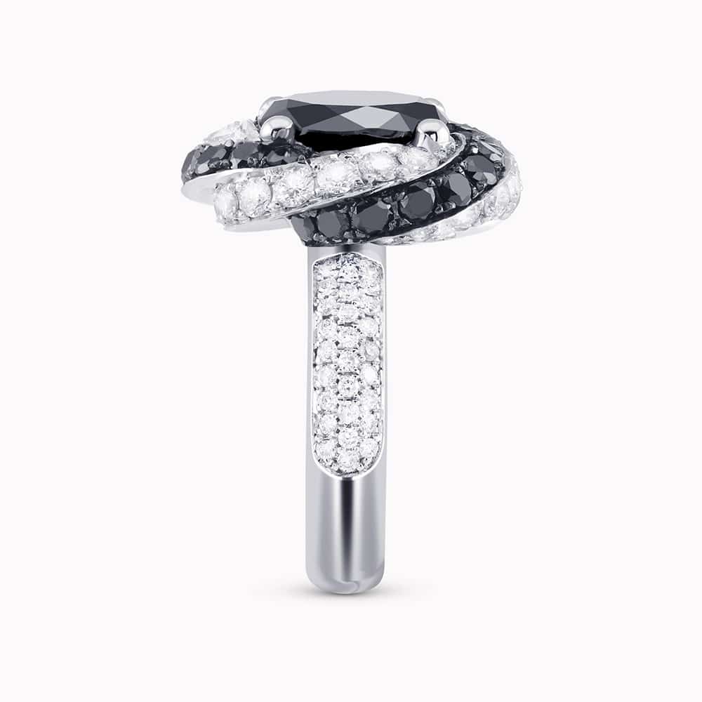 Black and White Diamond Ring