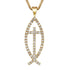 Jesus Fish Cross Diamond Pendant