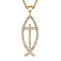Jesus Fish Cross Diamond Pendant