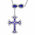 Infinity Cross Diamond Necklace- Blue
