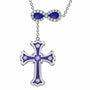 Infinity Cross Diamond Necklace- Blue