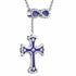Infinity Cross Diamond Necklace- Blue