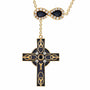 Infinity Cross Diamond Necklace- Black