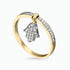 0.16Ct. Diamonds in a 14K Yellow Gold "Hamsa" Ring