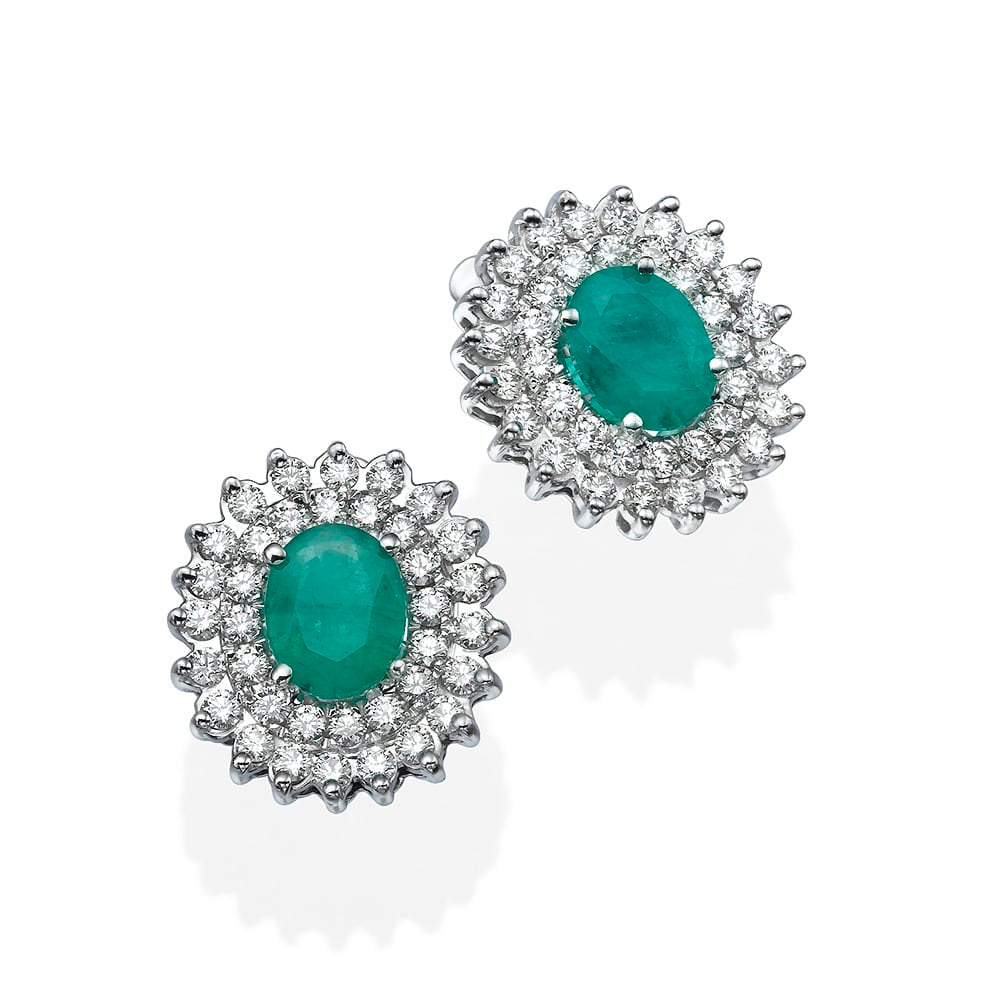 Diamond and Gem Stone Earrings