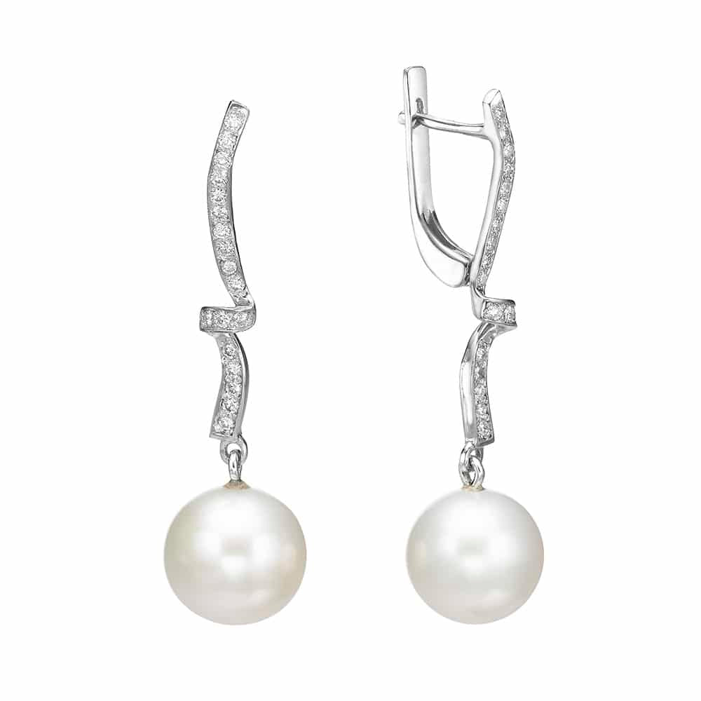 Diamond and Pearl Earrings